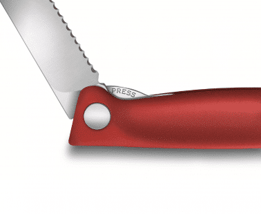 סכין ירקות מתקפלת להב משונן אדום